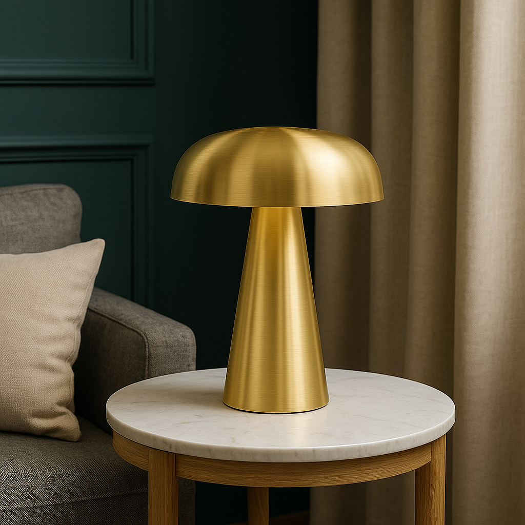 Brushed Metal Mushroom Table Lamp – view 6 | BROKLEN