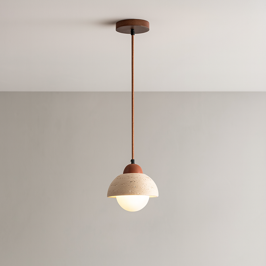 Mushroom Stone Pendant Light – view 3 | BROKLEN