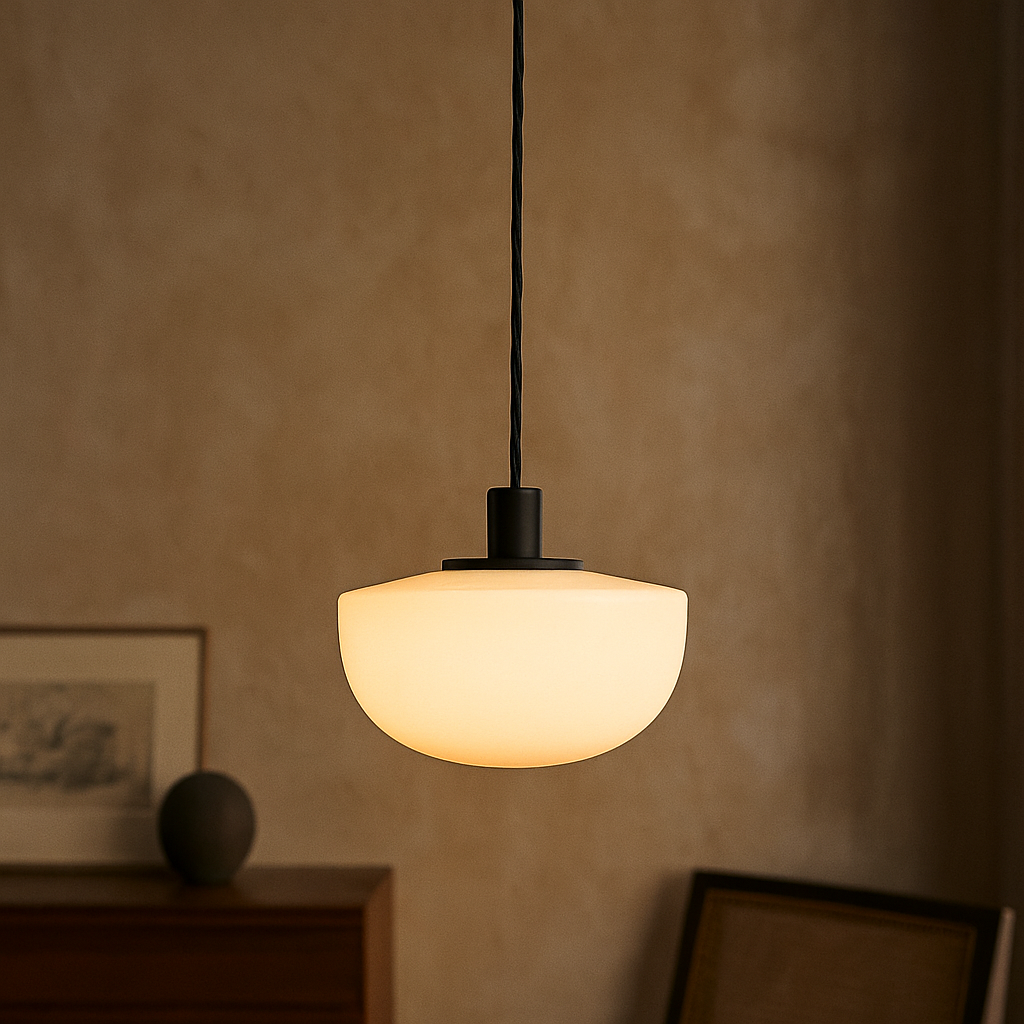 Contemporary Curved Resin Pendant Light – view 6 | BROKLEN