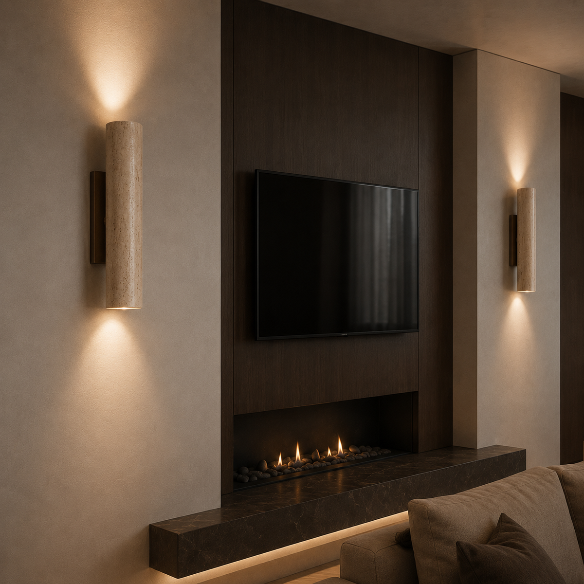 Travertine Up & Down Wall Light – Japandi – view 11 | BROKLEN