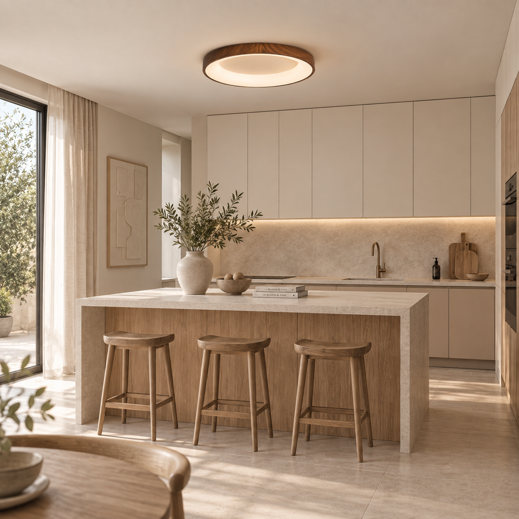 Round Wood-Grain LED Ceiling Light – view 4 | BROKLEN