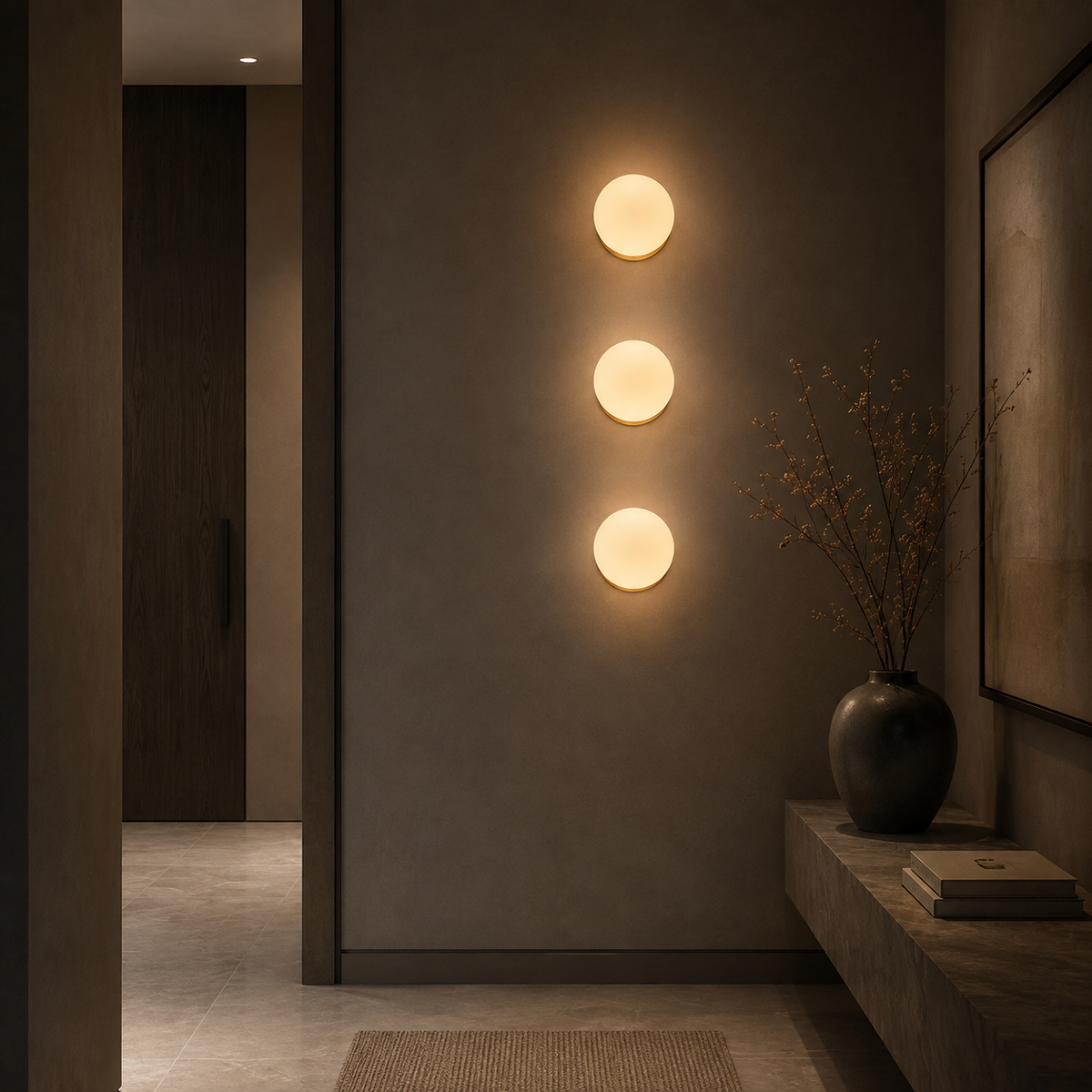 Round Opal Glass Wall Light – view 5 | BROKLEN