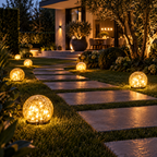 Solar Crackle Glass Globe Garden Light – view 4 | BROKLEN