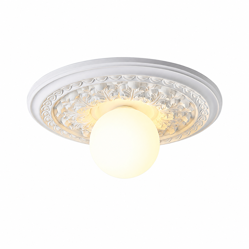 Classic Relief Ceiling Light with Frosted Globe – view 12 | BROKLEN