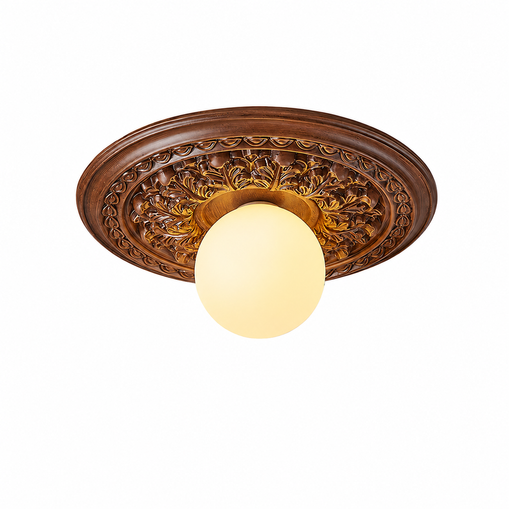 Classic Relief Ceiling Light with Frosted Globe – view 13 | BROKLEN