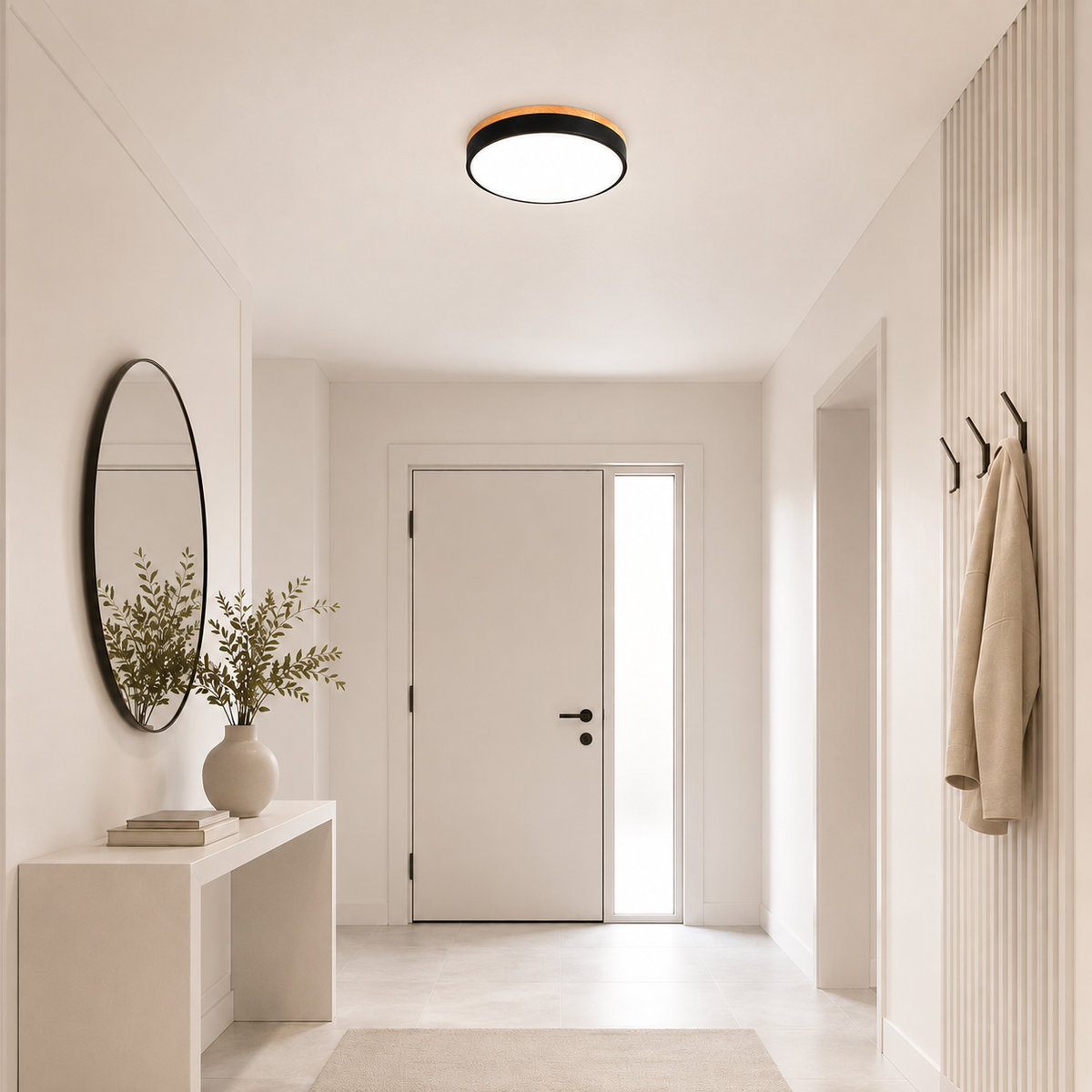 Nordic Minimalist Wood & Metal LED Ceiling Light – view 2 | BROKLEN