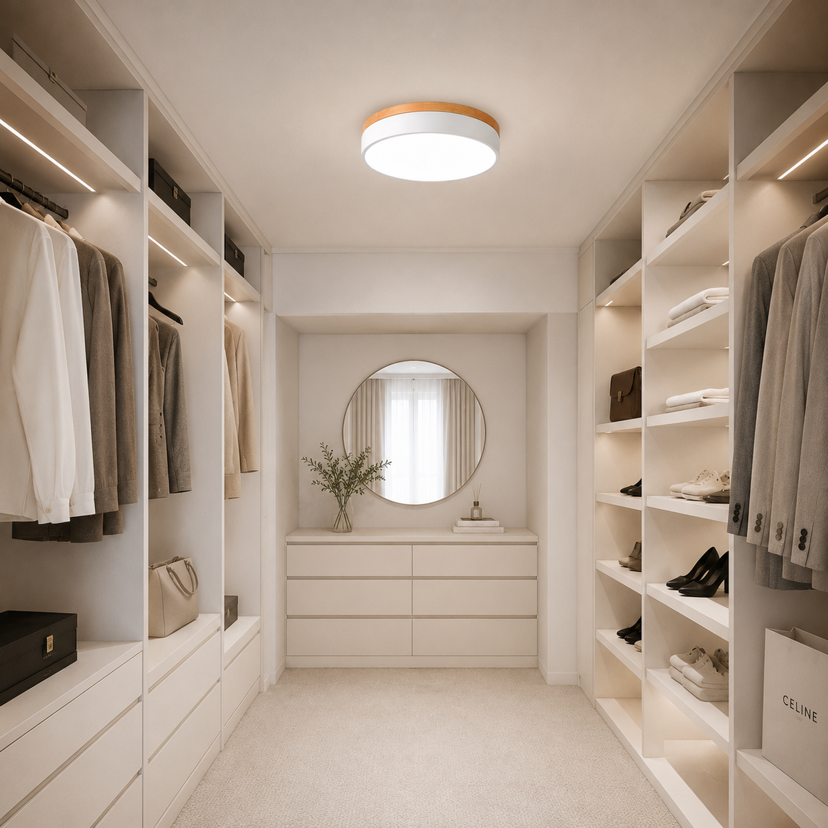 Nordic Minimalist Wood & Metal LED Ceiling Light – view 5 | BROKLEN