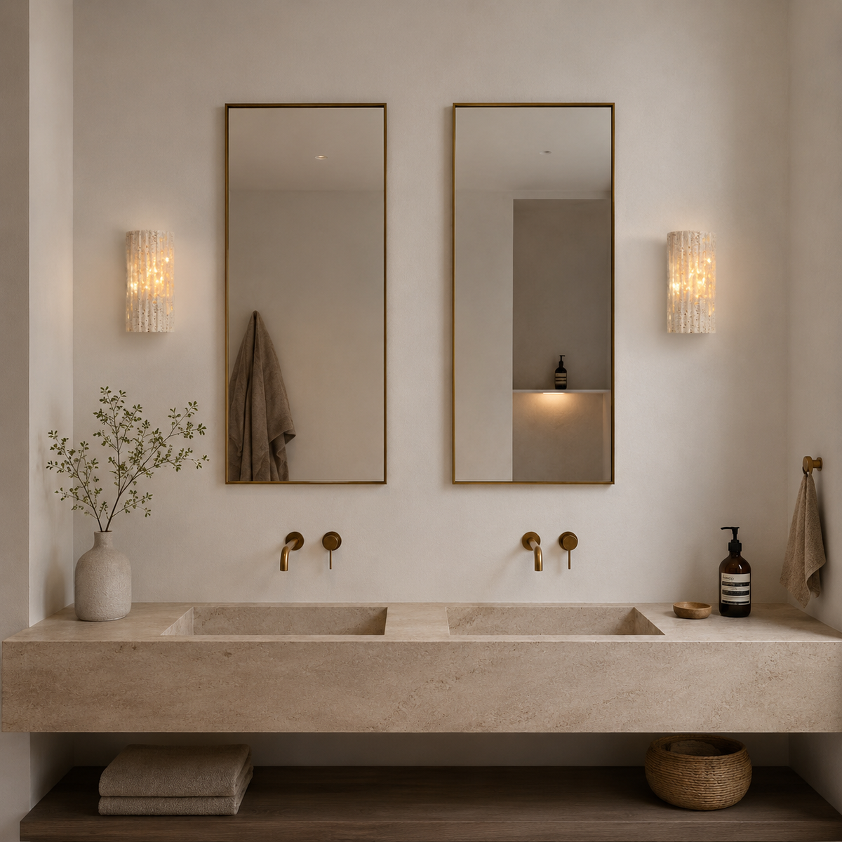 Travertine-Effect Wall Light – Indoor & Outdoor IP65 – view 4 | BROKLEN