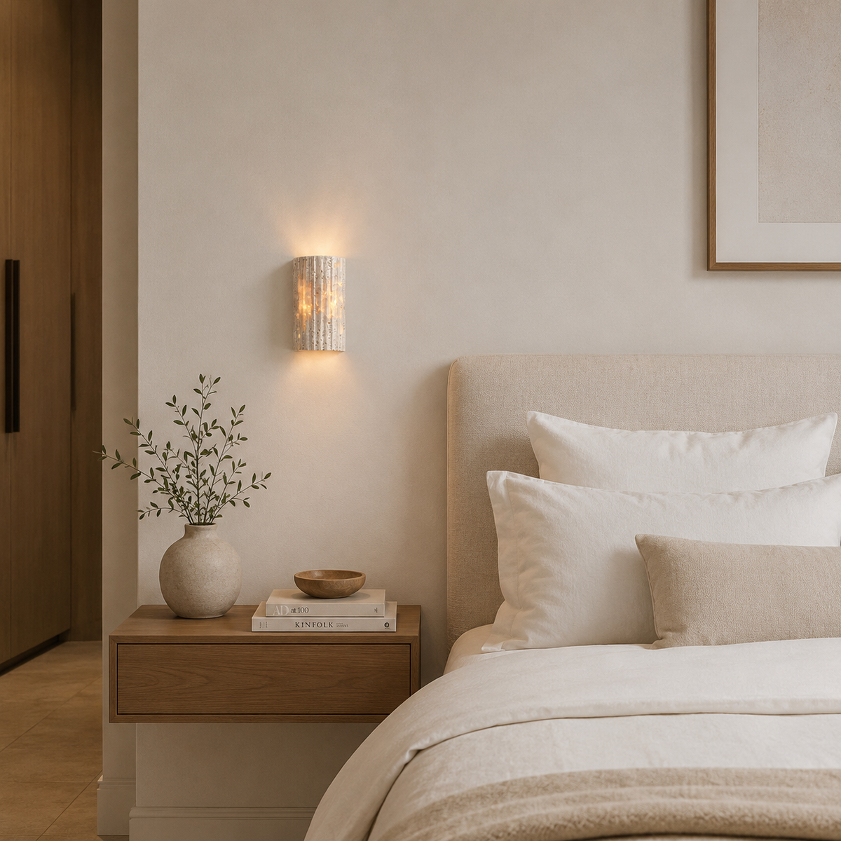 Travertine-Effect Wall Light – Indoor & Outdoor IP65 – view 3 | BROKLEN