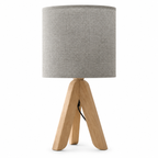 Wooden Tripod Table Lamp with Linen Shade – view 5 | BROKLEN