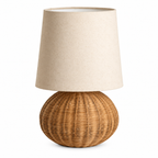 Rattan Table Lamp with Fabric Shade – E14 – view 5 | BROKLEN