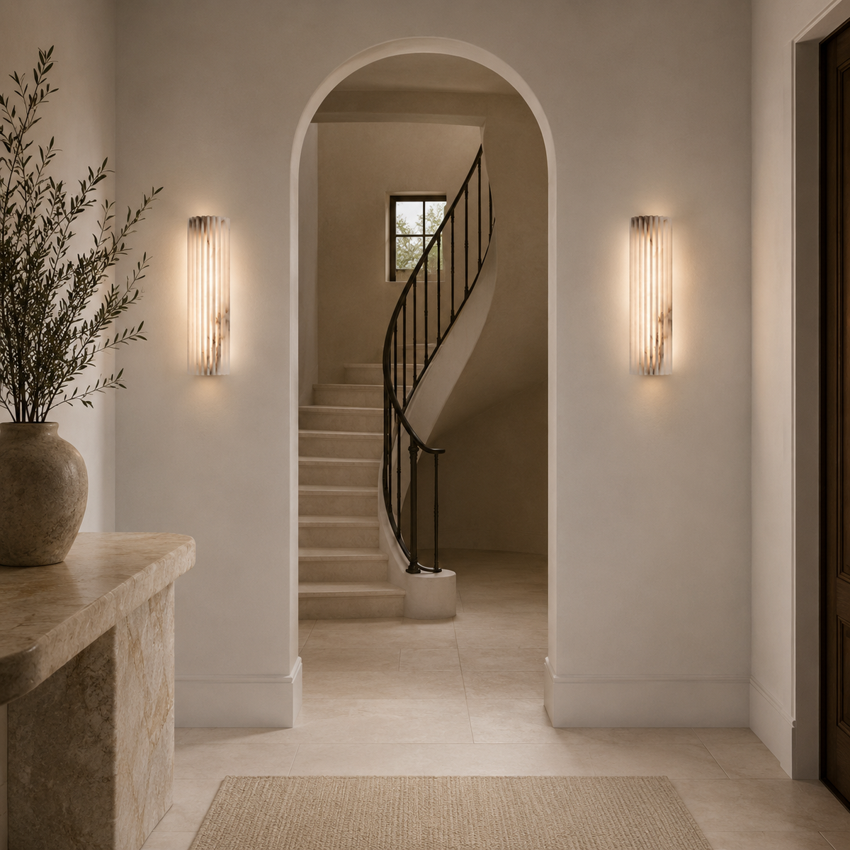 Ribbed Alabaster Wall Light – view 8 | BROKLEN