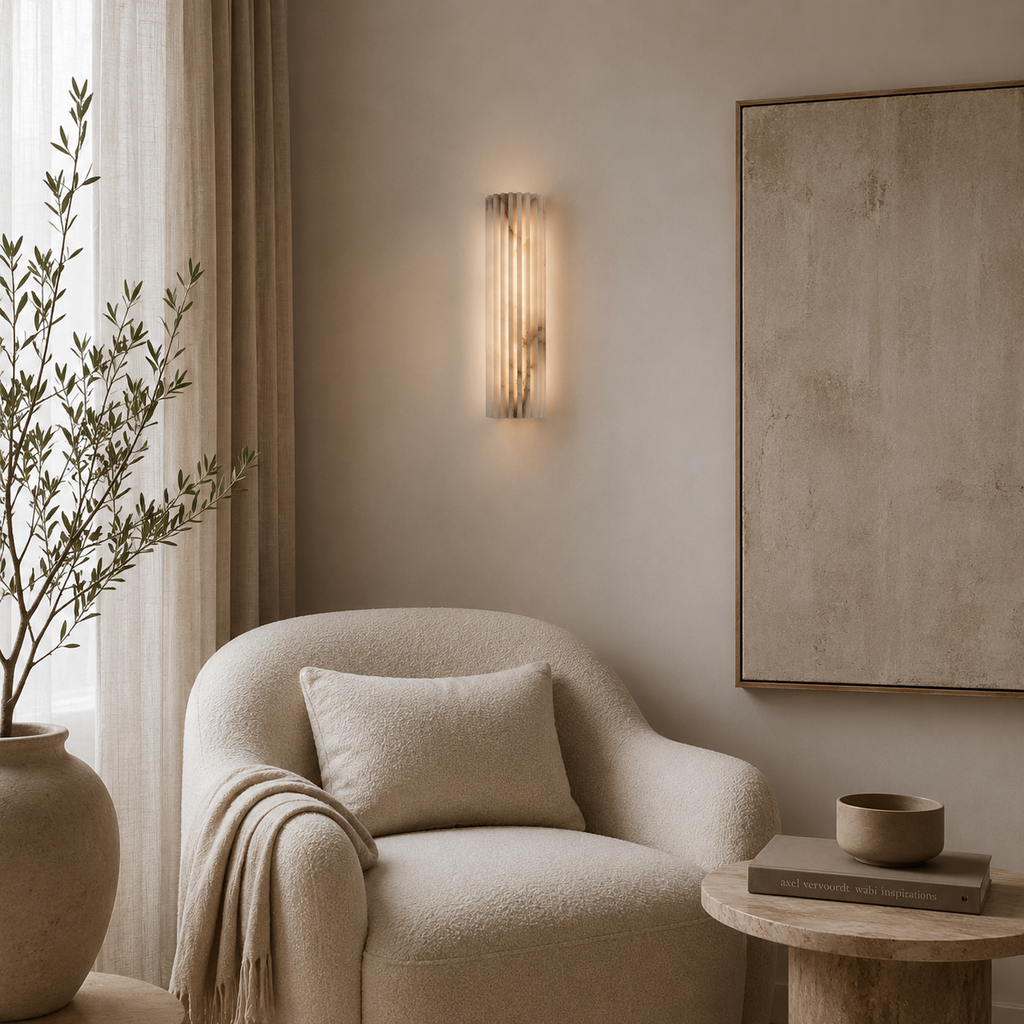 Ribbed Alabaster Wall Light – view 7 | BROKLEN