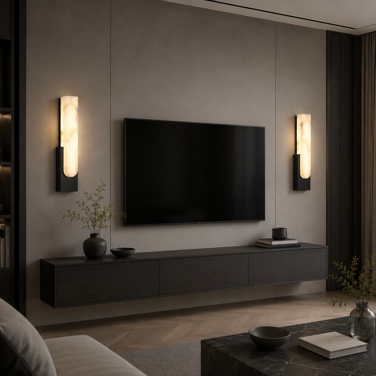 Alabaster Wall Light – Modern Design – view 4 | BROKLEN