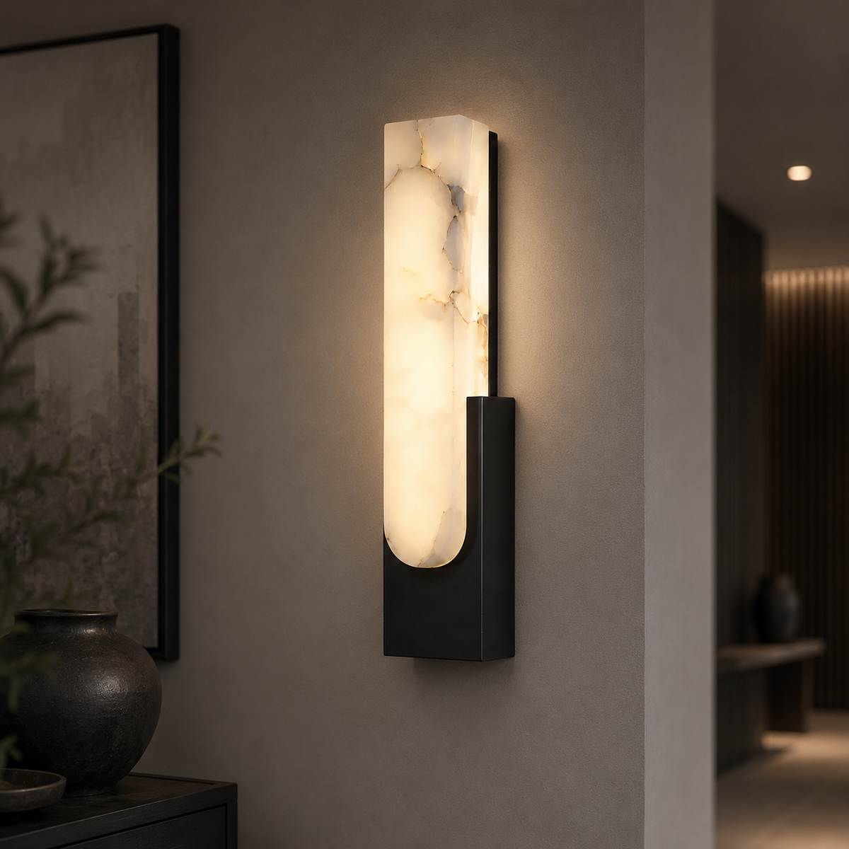 Alabaster Wall Light – Modern Design – view 2 | BROKLEN
