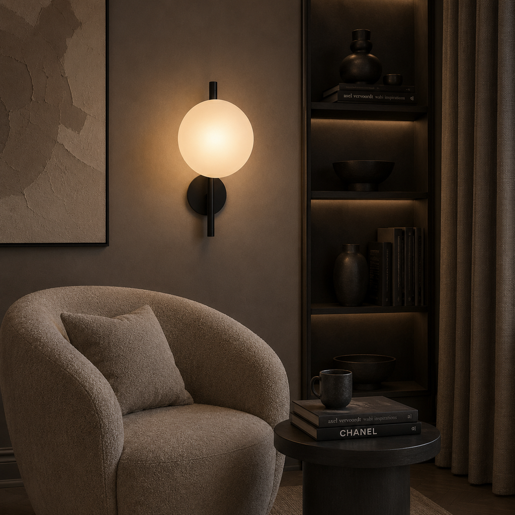 Nordic Round Glass Wall Light – view 11 | BROKLEN