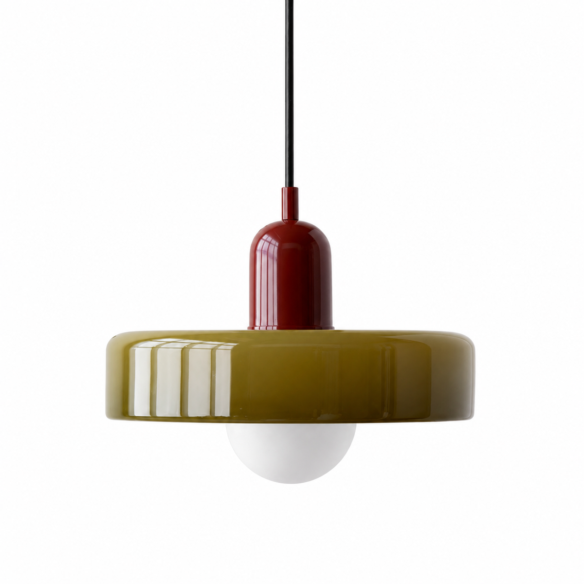 Retro Coloured Glass Disc Pendant Light – view 24 | BROKLEN
