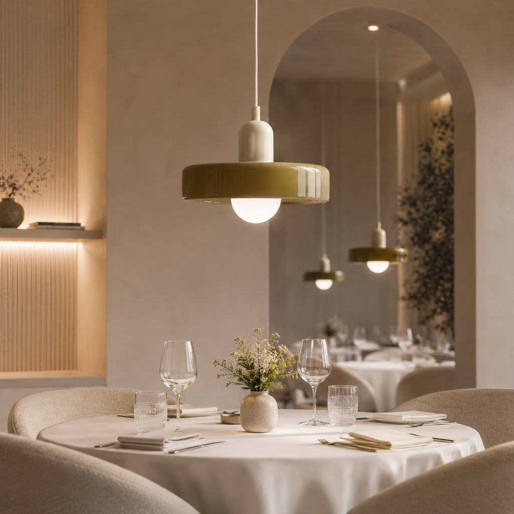 Retro Coloured Glass Disc Pendant Light – view 7 | BROKLEN