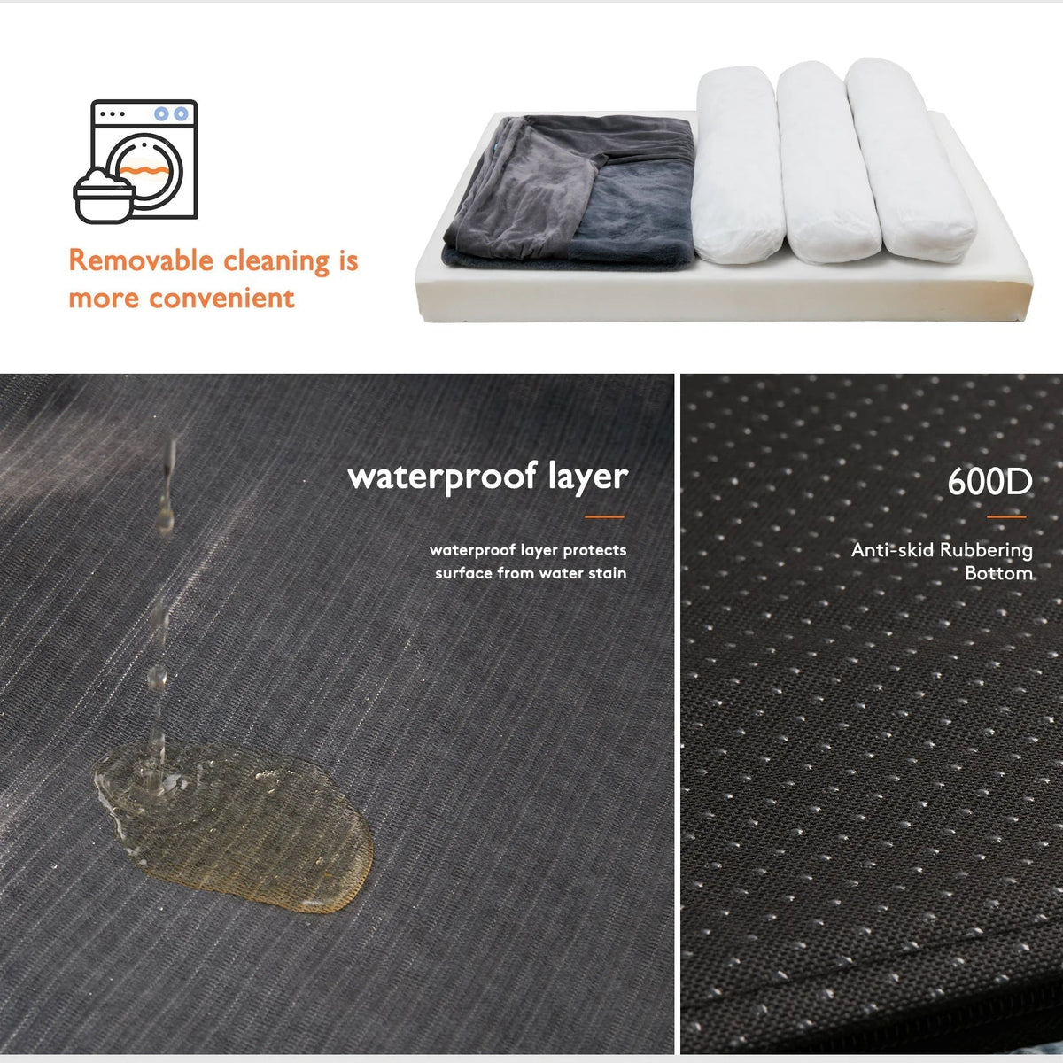 Orthopedic Dog Bed with Bolster & Waterproof Liner | BROKLEN - view 7