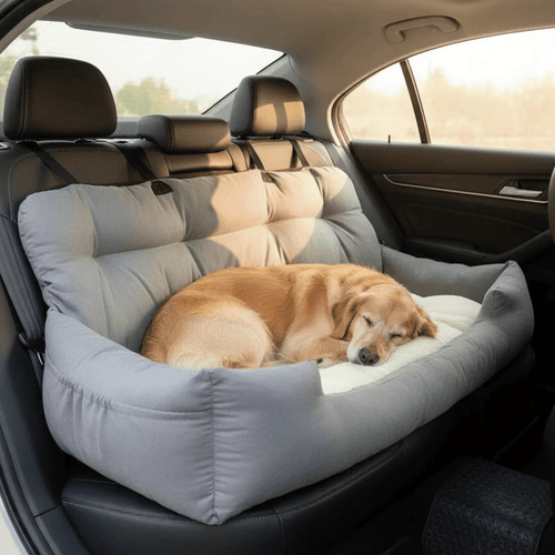 Adjustable Dog Car Seat – Soft Cotton Interior & Safety Straps | BROKLEN