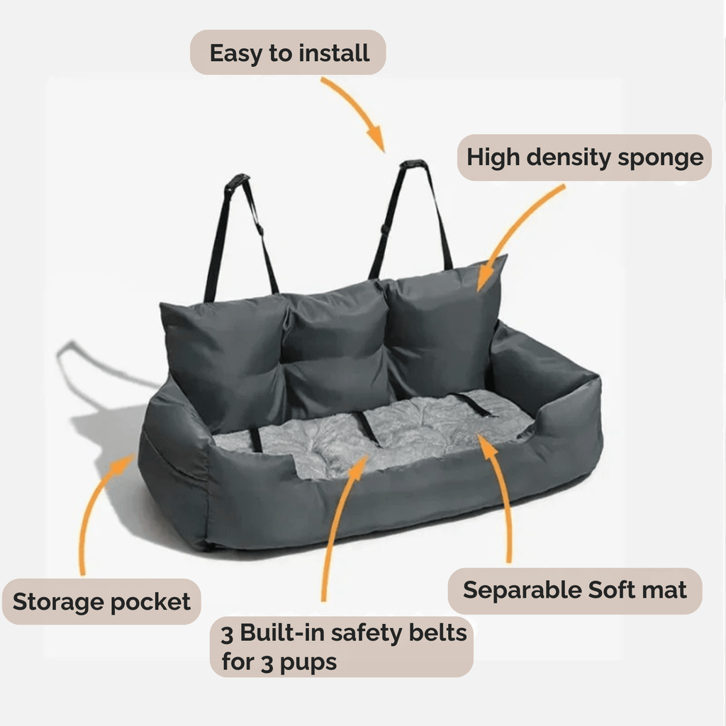 Adjustable Dog Car Seat – Soft Cotton Interior & Safety Straps | BROKLEN - view 3
