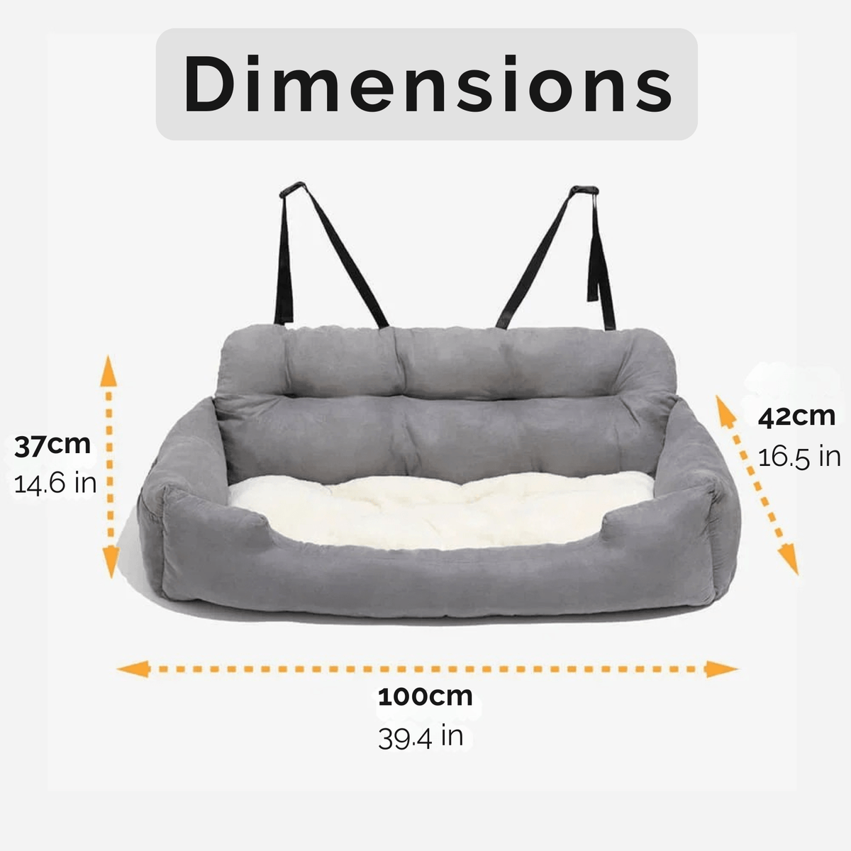 Adjustable Dog Car Seat – Soft Cotton Interior & Safety Straps | BROKLEN - view 6
