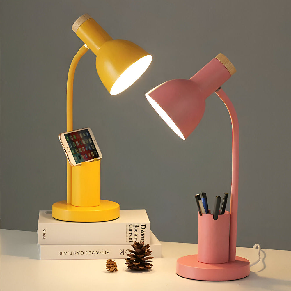 Flexible Neck LED Desk Lamp with Storage Base – view 2 | BROKLEN