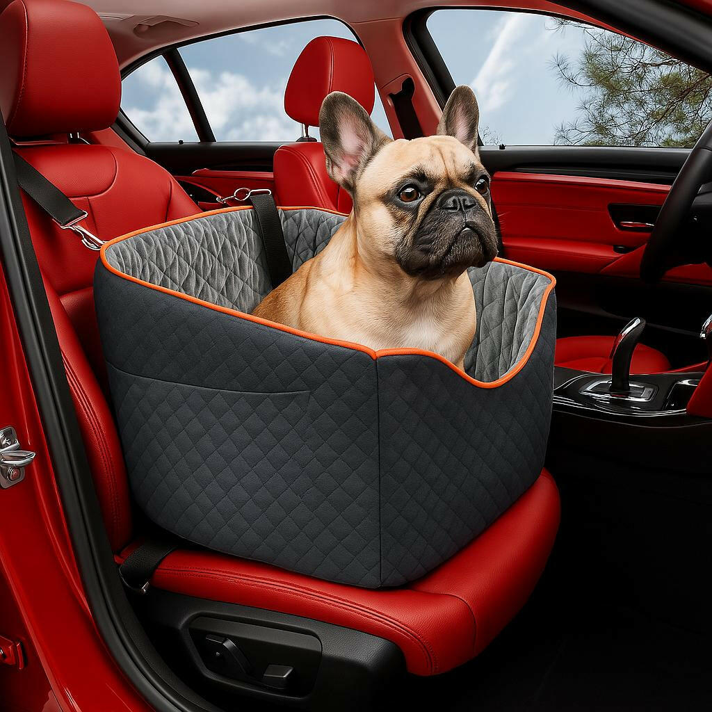 Elevated Dog Booster Car Seat – Safety Belt Attachment & Quilted Interior | BROKLEN - view 2