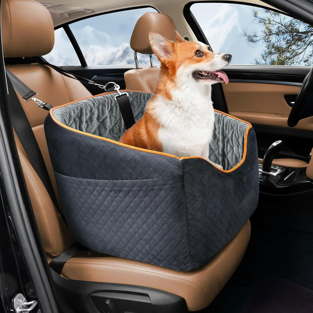 Elevated Dog Booster Car Seat – Safety Belt Attachment & Quilted Interior | BROKLEN - view 3