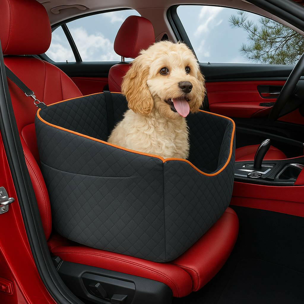 Elevated Dog Booster Car Seat – Safety Belt Attachment & Quilted Interior | BROKLEN - view 9