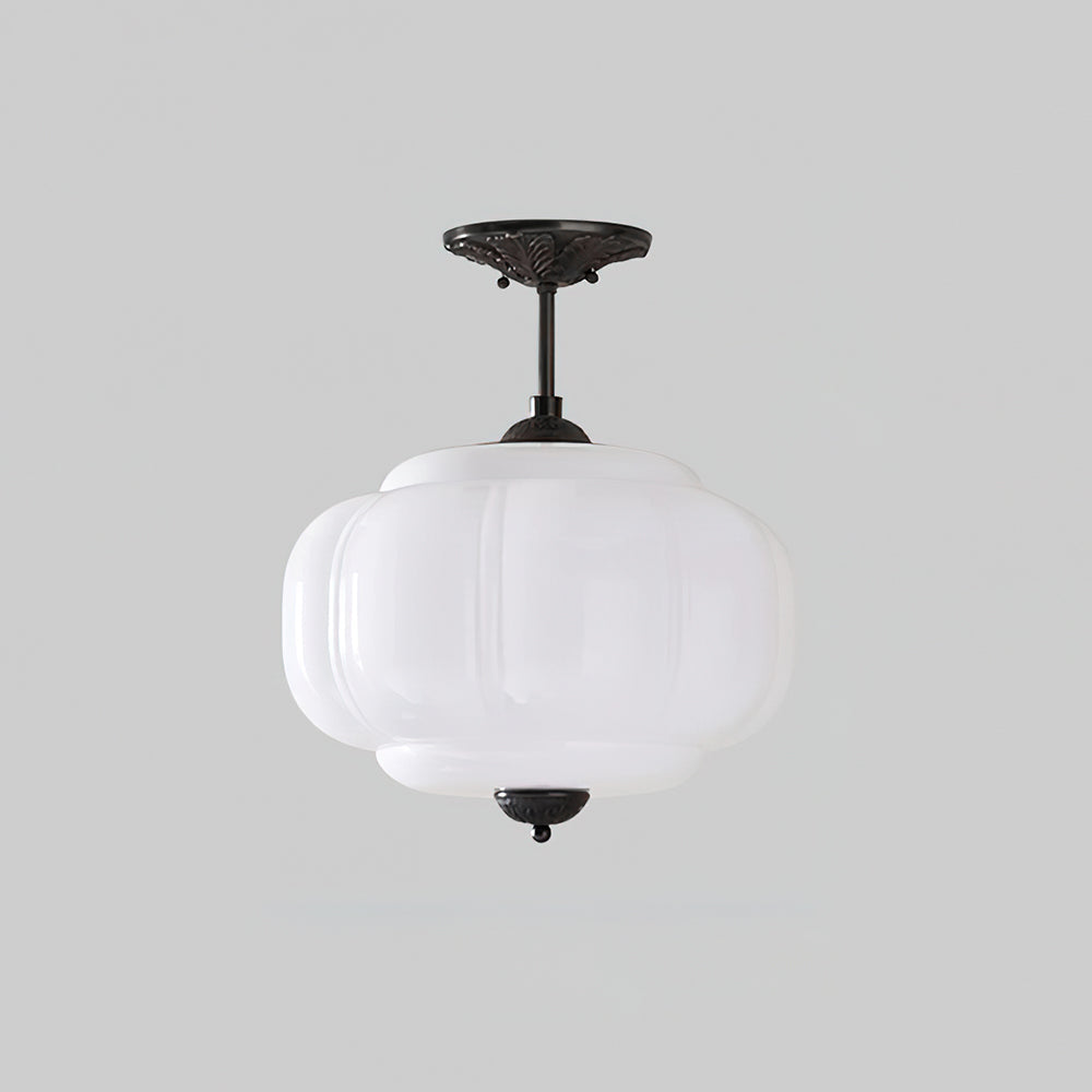 Vintage Glass Semi-Flush Mount Ceiling Light – view 9 | BROKLEN