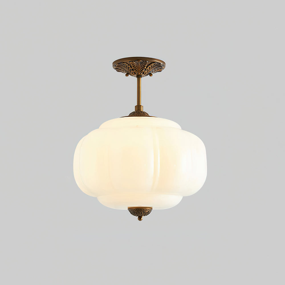 Vintage Glass Semi-Flush Mount Ceiling Light – view 7 | BROKLEN