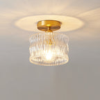 Vintage Clear Glass Ceiling Light with Brass Details – view 8 | BROKLEN