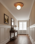 Classic Relief Ceiling Light with Frosted Globe – view 6 | BROKLEN