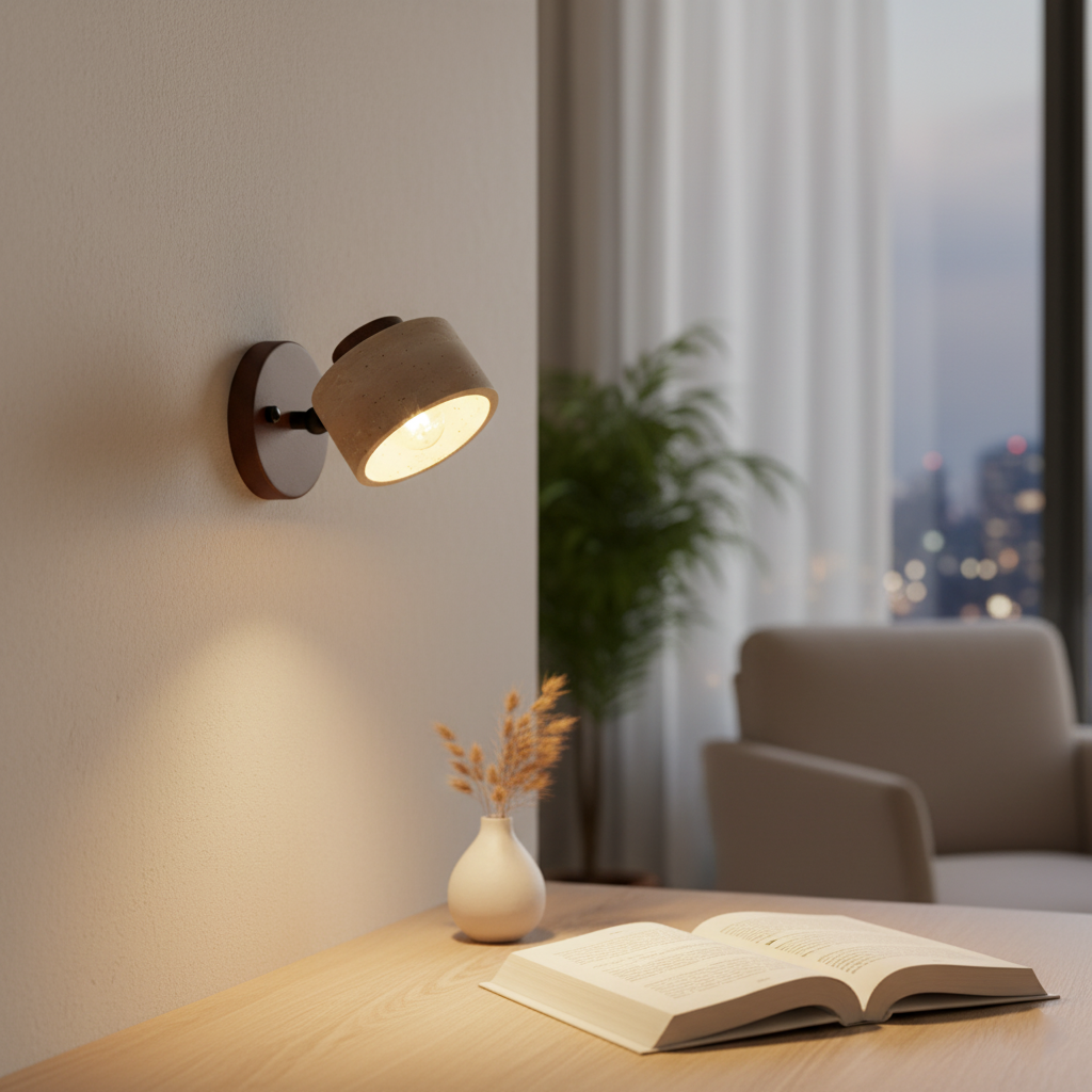 Minimalist Adjustable Travertine Wall Light – view 5 | BROKLEN
