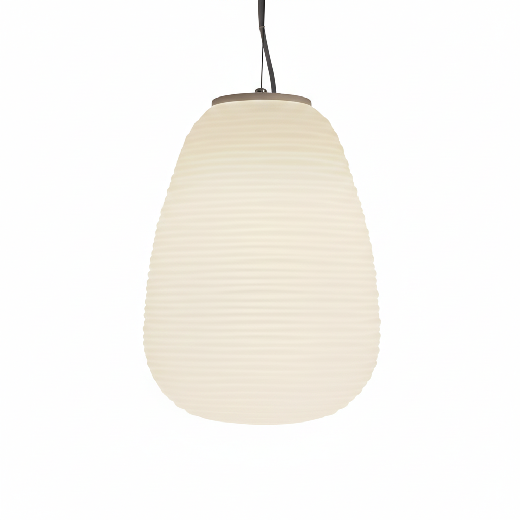 Ribbed Opal Glass Pendant Light – view 9 | BROKLEN