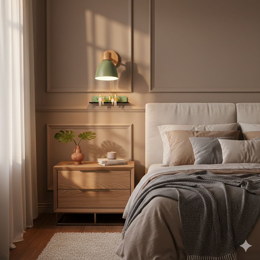 Wooden Cone Wall Light with Metal Shade – view 19 | BROKLEN