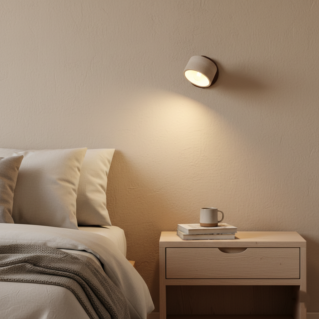 Minimalist Adjustable Travertine Wall Light – view 7 | BROKLEN