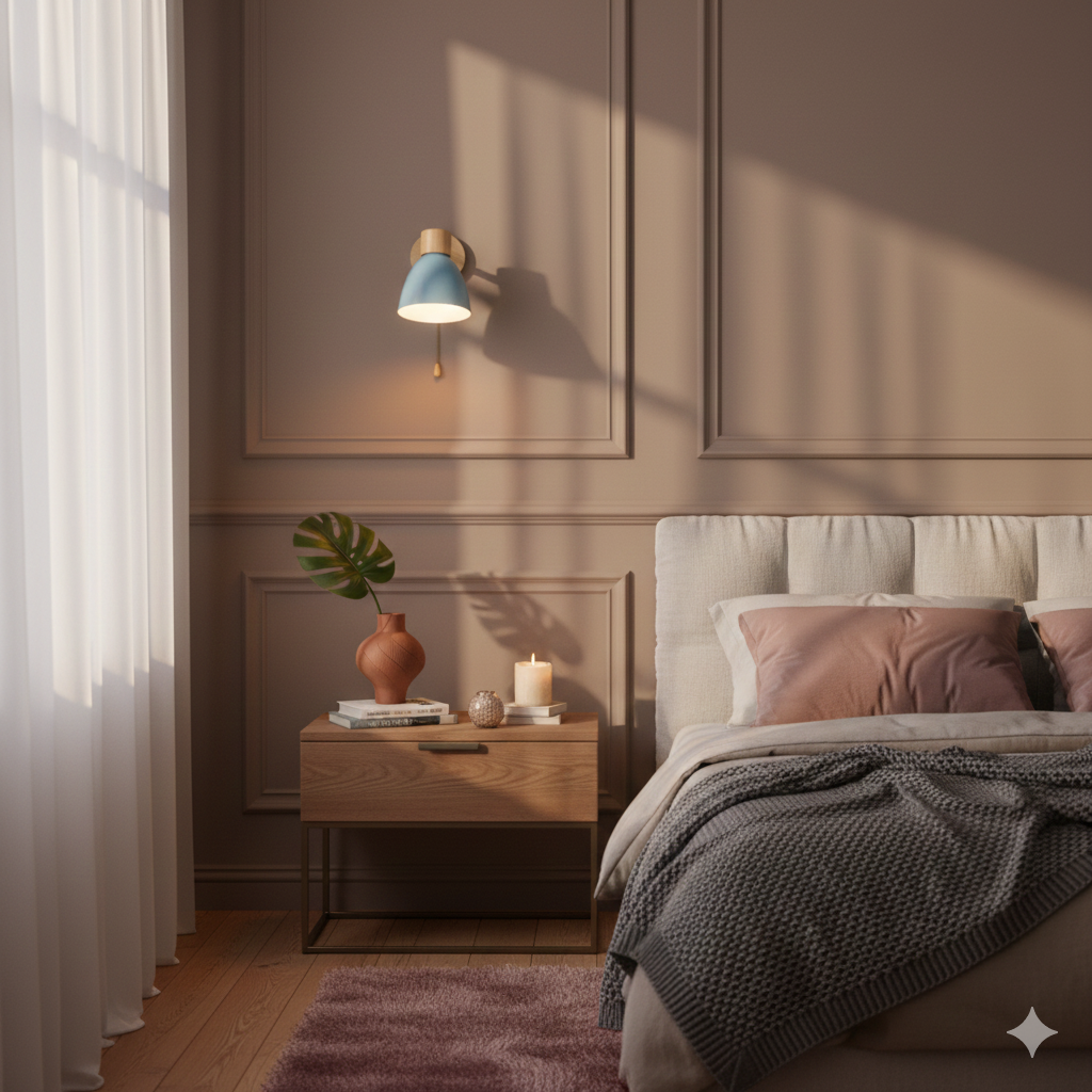 Wooden Cone Wall Light with Metal Shade – view 29 | BROKLEN