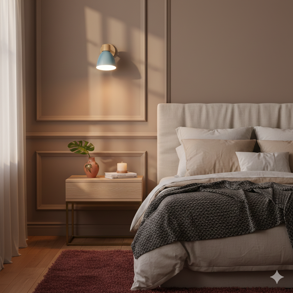 Wooden Cone Wall Light with Metal Shade – view 17 | BROKLEN