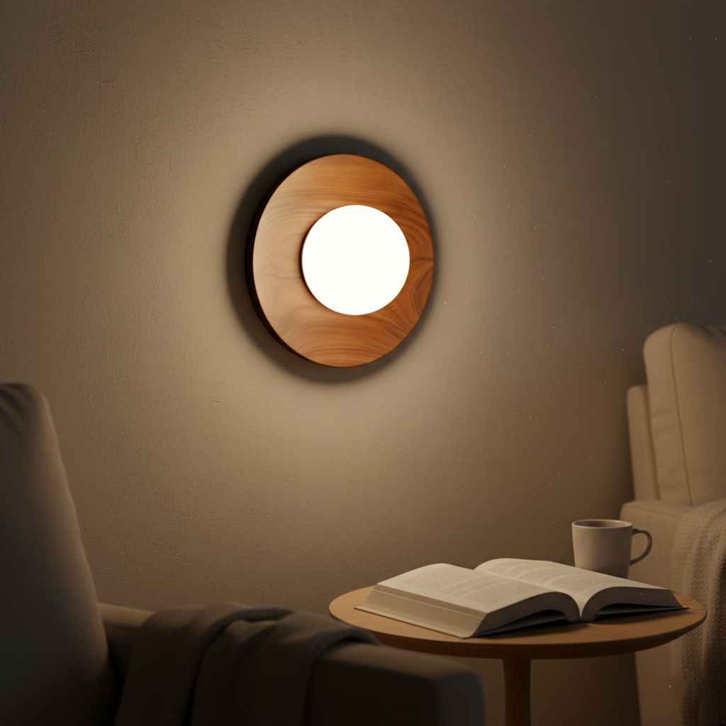 Nordic Wood-Tone LED Wall Light – view 6 | BROKLEN