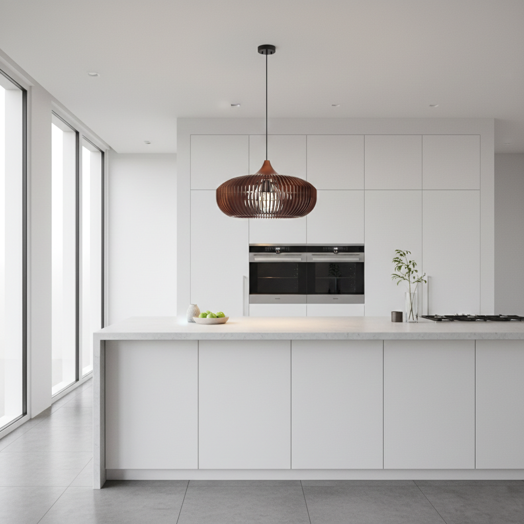 Japandi Wooden Slatted Pendant Light – view 5 | BROKLEN