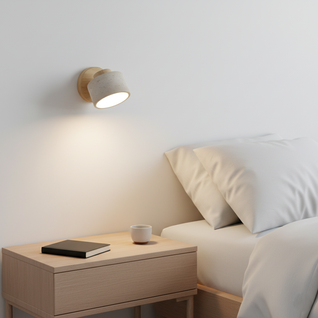 Minimalist Adjustable Travertine Wall Light – view 8 | BROKLEN