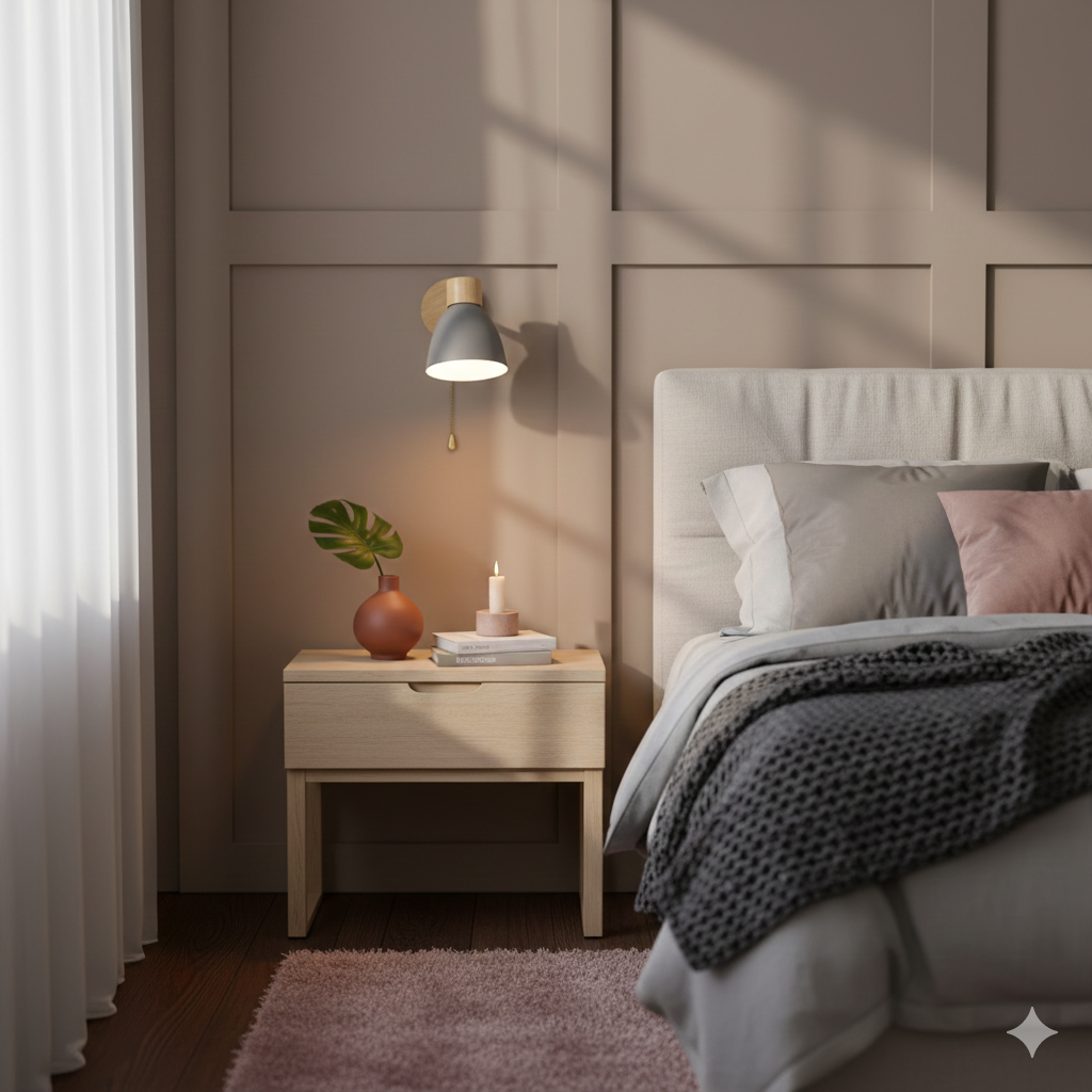 Wooden Cone Wall Light with Metal Shade – view 27 | BROKLEN