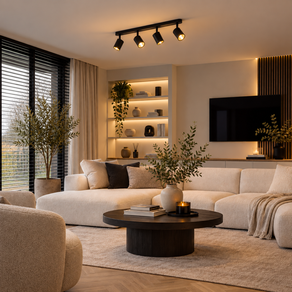 4-Spotlight Ceiling Track Light – Matt Black – view 6 | BROKLEN