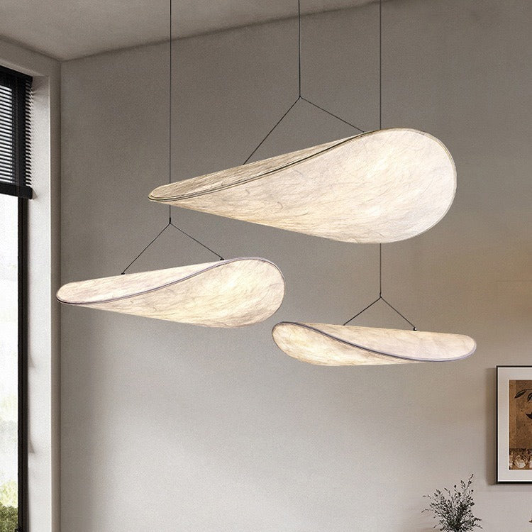 Oval Wave Silk Pendant Light – view 2 | BROKLEN