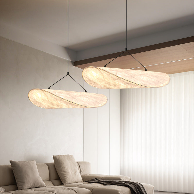 Oval Wave Silk Pendant Light – view 5 | BROKLEN