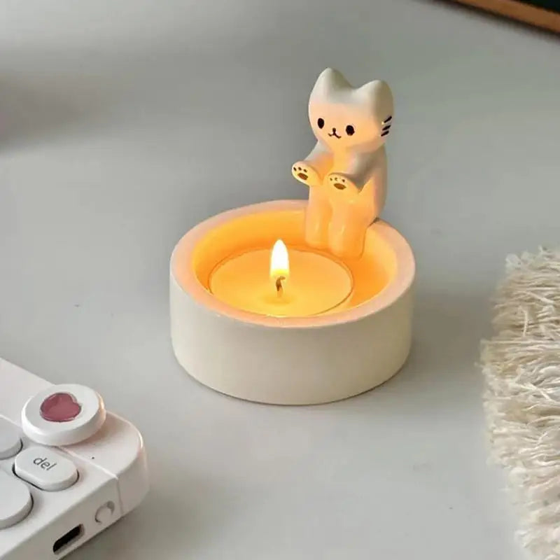 Whimsical Cat Tealight Candle Holder – view 4 | BROKLEN