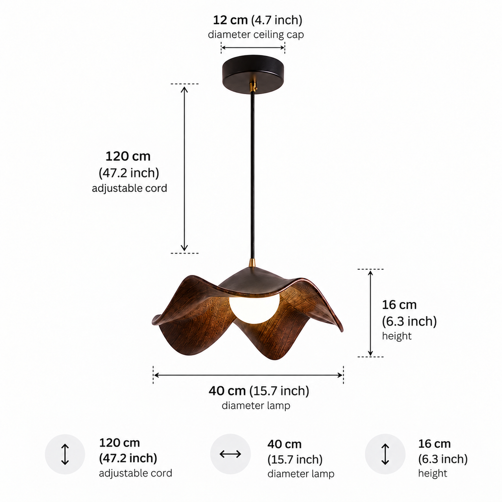 Lotus Resin Pendant Light – Organic Form – view 9 | BROKLEN