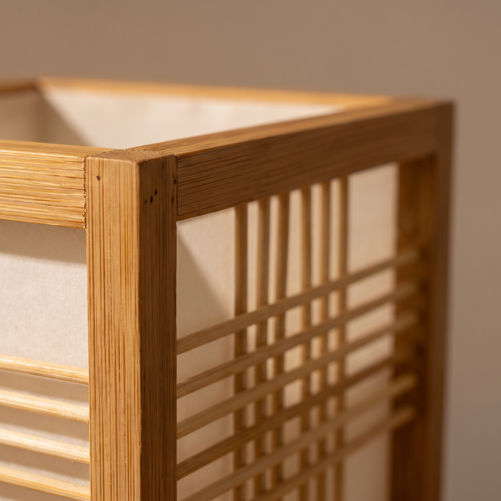 Japandi Woven Bamboo Table Lamp – view 5 | BROKLEN